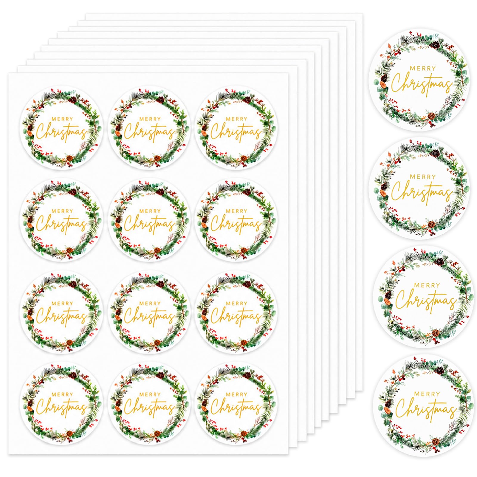 120 PCS Christmas Stickers Merry Christmas Labels for Gift Wrapping Seal