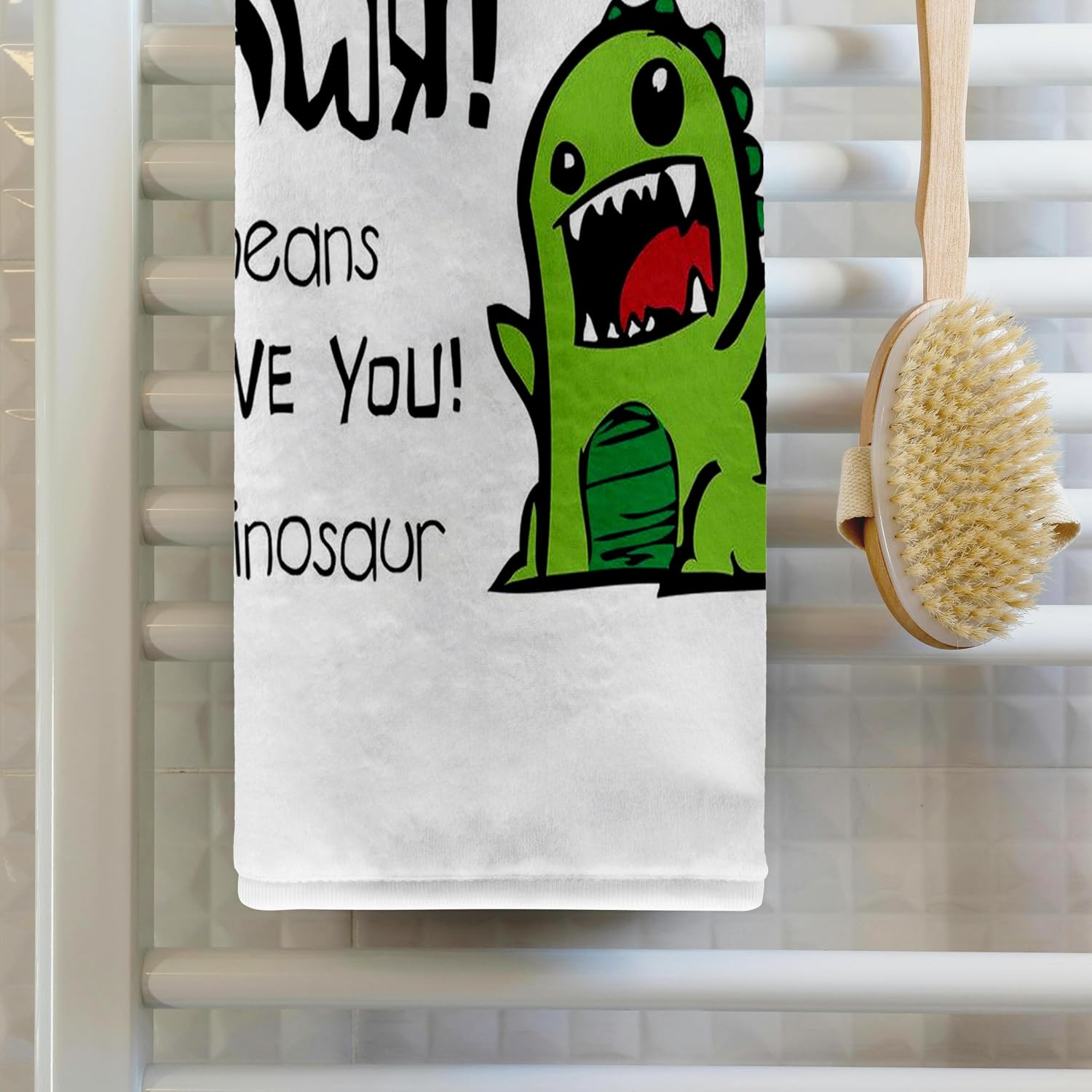 3dRose Rawr Means I Love You in Dinosaur 22x30 Bath Hand Pool Towel