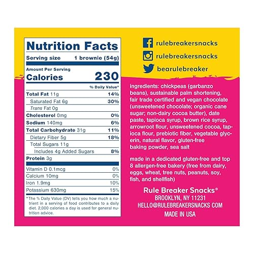 Miniatura 2 de Rule Breaker - Galletas veganas, sin gluten, sin nueces, hipoalergénicas, Kosher, envueltas individualmente, 1.9 oz, aperitivos