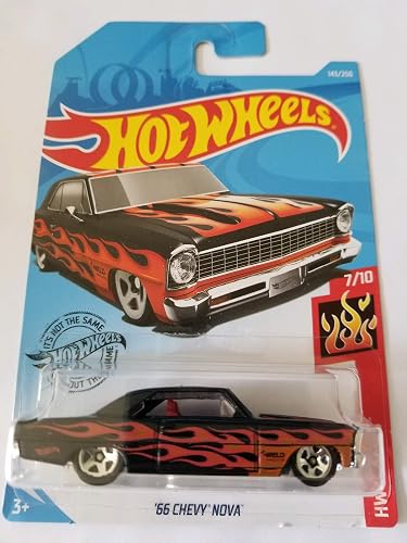 Hot Wheels 2019 Hw Flames - '66 Chevy Nova, Black 143/250