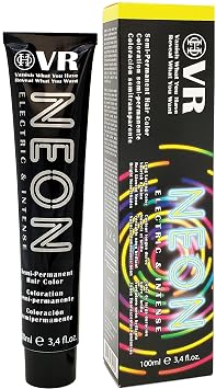 VR Semi-Permanent Neon Hair Color, Bleach Level "9", Nourish & Shine Treatment, Real Glowing Neon Effect under UV Light, Vegan and Cruelty-Free, 3.4 fl. oz. Zesty Lemon YELLOW