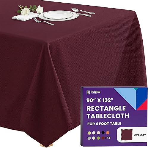 Miniatura 104 de Mantel rectangular de poliéster lavable de 60 x 102 pulgadas marca Gee Di Moda para mesa rectangular de 6 pies. Ideal para mesas de buffet, fiestas