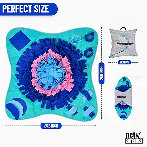 Miniatura 3 de Alfombrilla de olfateo para perros de razas grandes, gatos, juguetes de enriquecimiento de 25 x 25 pulgadas, para perros grandes, fomenta las