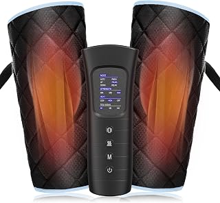 ALLJOY Leg Massager for Circulation and Pain Relief, Calf Massager Air Compression with 6 Modes, 2 Heating Levels, 3 Vibration Functions and 30min Auto-Off Adjustable Wraps Gift for Family Friends