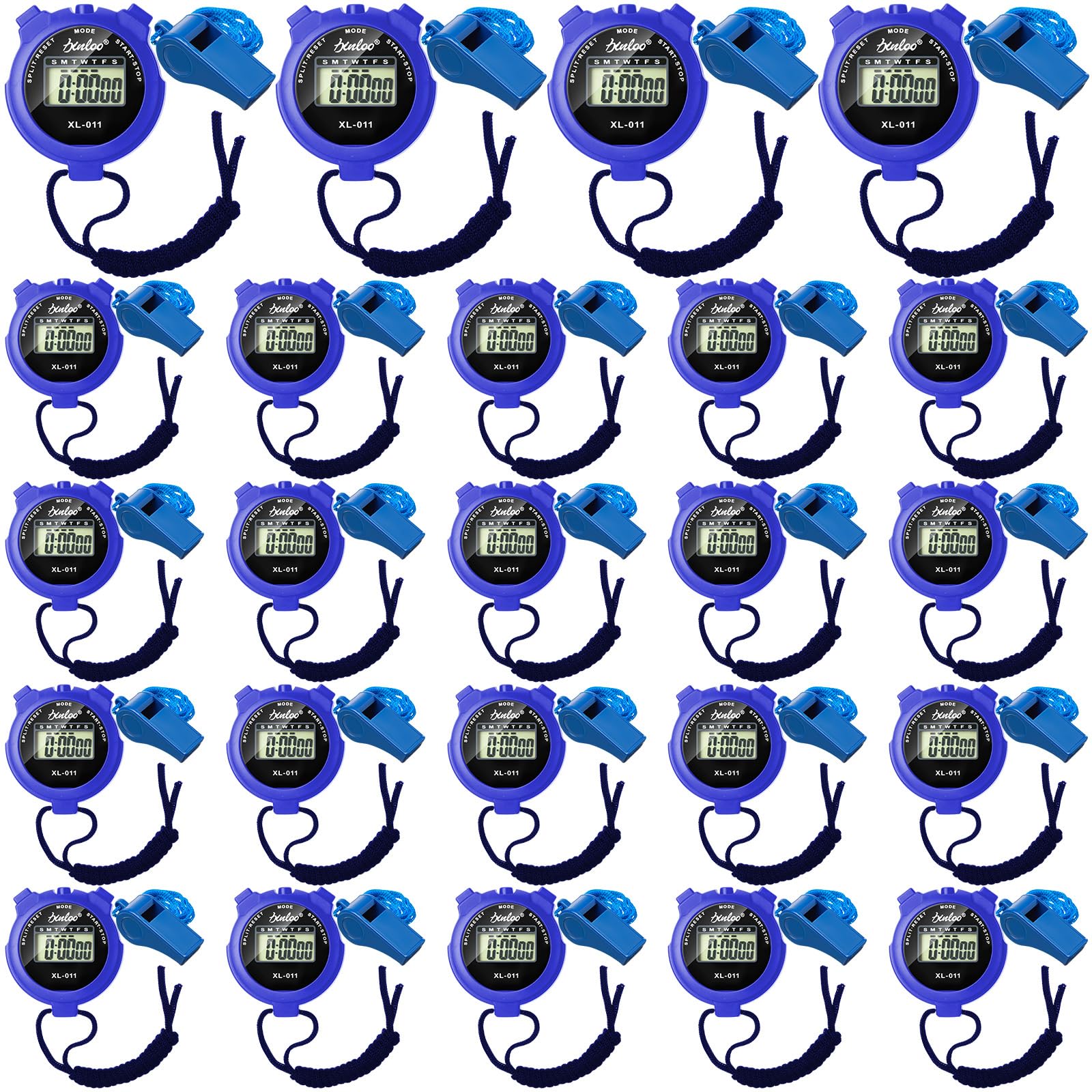 Sifflets numériques en plastique étanches Simgoing avec montre et alarme sport bleu