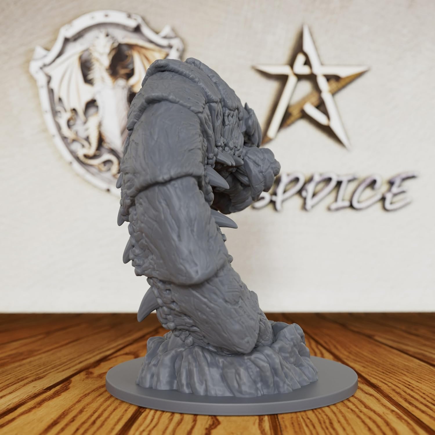 AUSPDICE Purple Worm Monster Figure – Unpainted Tabletop RPG Miniature for DND, Warhammer, Miniature Game & Fantasy Role-Playing Fans-AS151