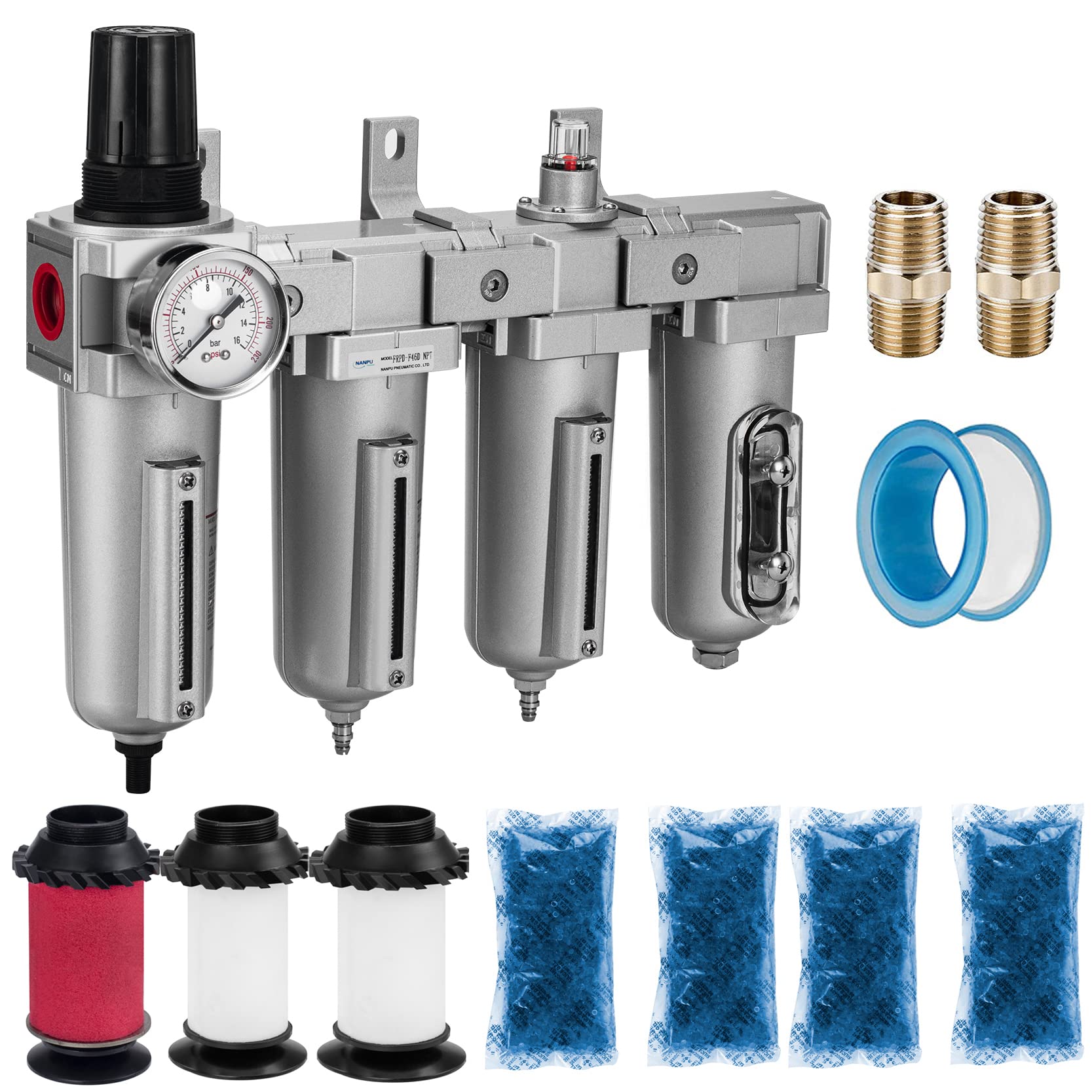NANPU Air Compressor Filter Dryer Regulator - 175 PSI -11 NANPU Air Compressor Filter Dryer Regulator - 175 PSI -11