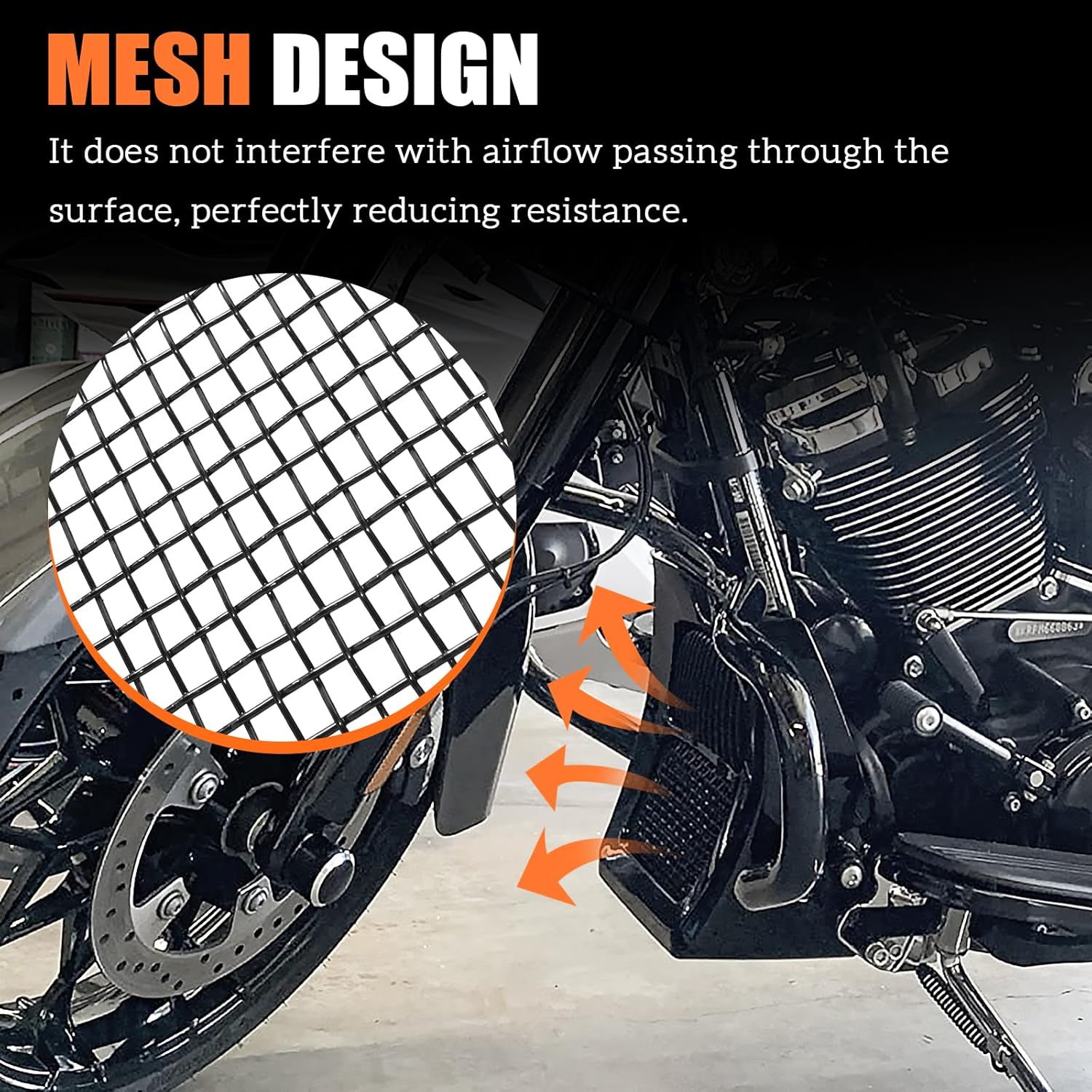 Chin Spoiler for Harley Touring Road King, Street Glide, Road Glide, Electra Glide Standard Models 2017-2023 Models, Vivid Black