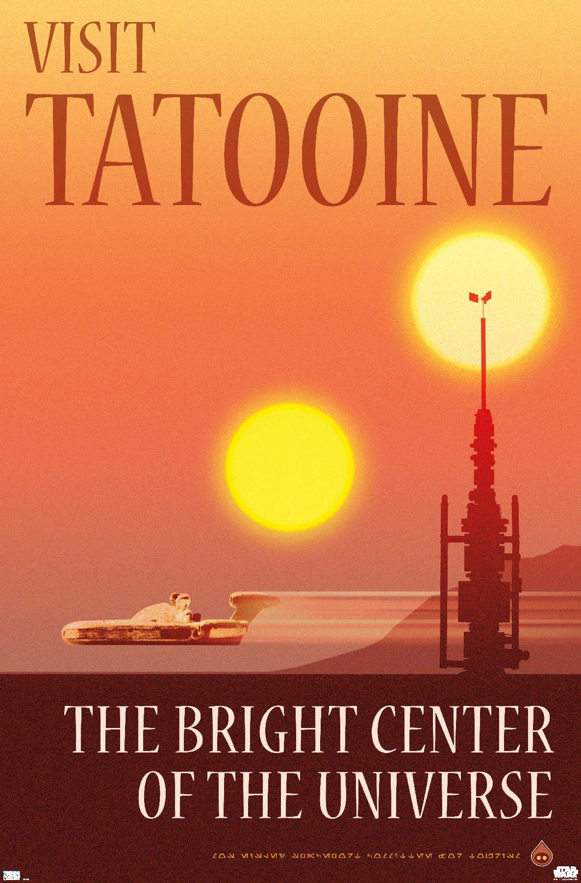 Trends International Star Wars: Tatooine - The Bright Center by Russell Walks Wall Poster, 34L x 22.4W, Premium Unframed Version