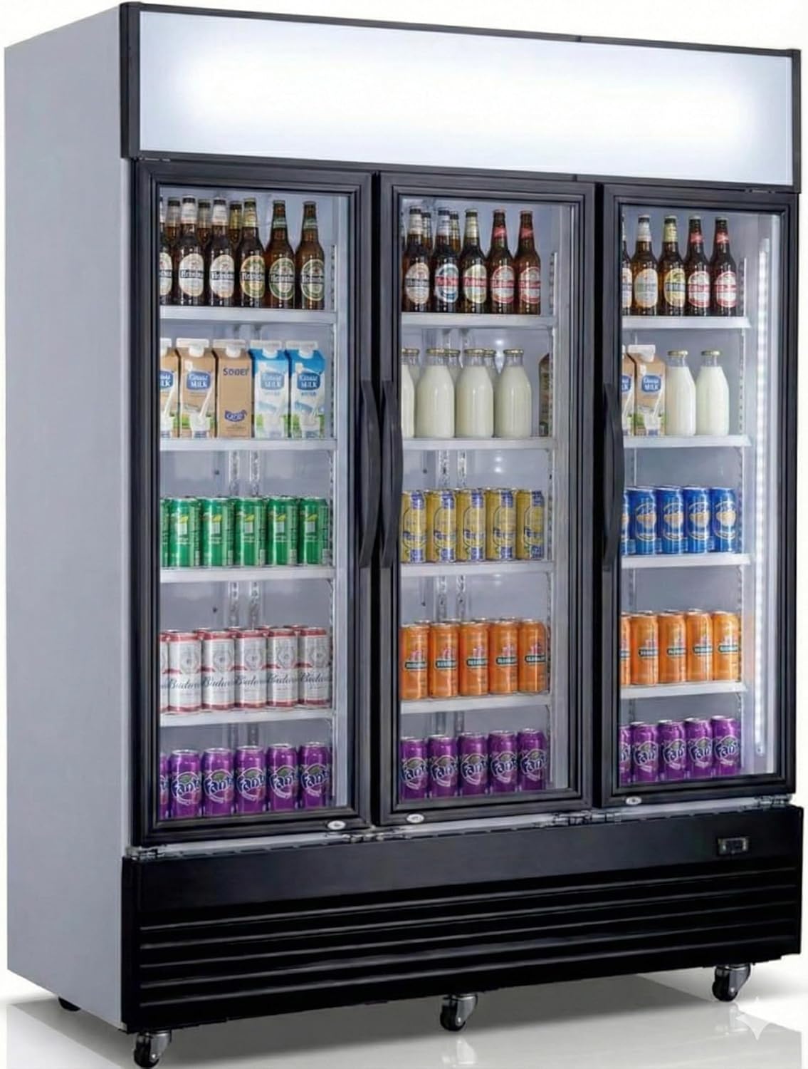Commercial Refrigerator Glass 3-door Swing NSF Merchandiser Beverage Display Cooler Beverage Drink Cooler, ETL,NSF certified, Upright, Capacity 1305 Liter, 64" Width 110V GDC-42