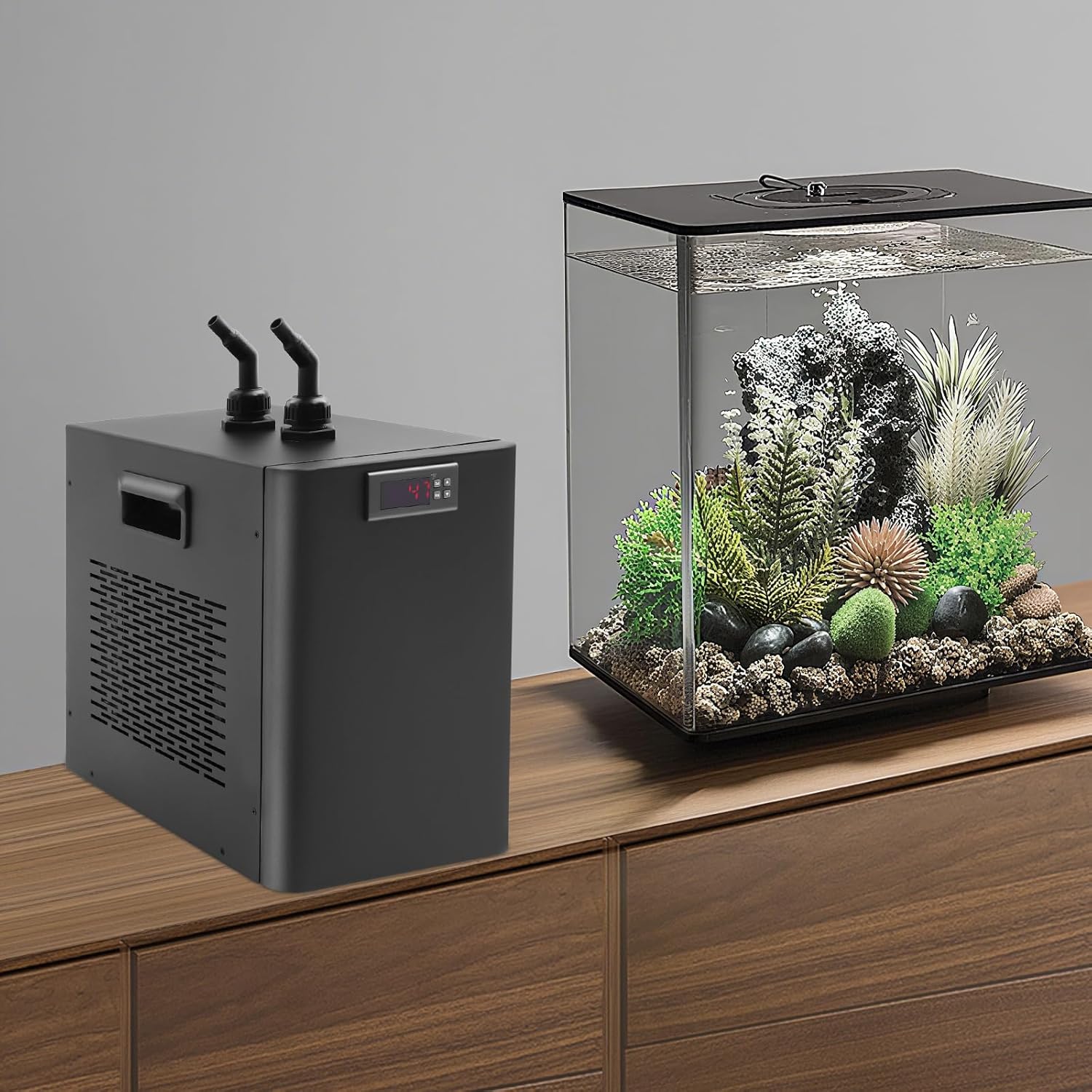 Aquarium Chiller, 264Gal Water Chiller for Hydroponics System with Compressor, Circulation Function Constant Temperature for Water Weeds Axolotl Jellyfish Coral Shrimp for Home, Fish Market