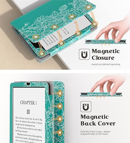 Miniatura 6 de MoKo - Funda para Kindle Paperwhite de 7"6.8" (1112 generación) y Kindle Colorsoft Signature Edition, funda delgada de poliuretano con encendido y