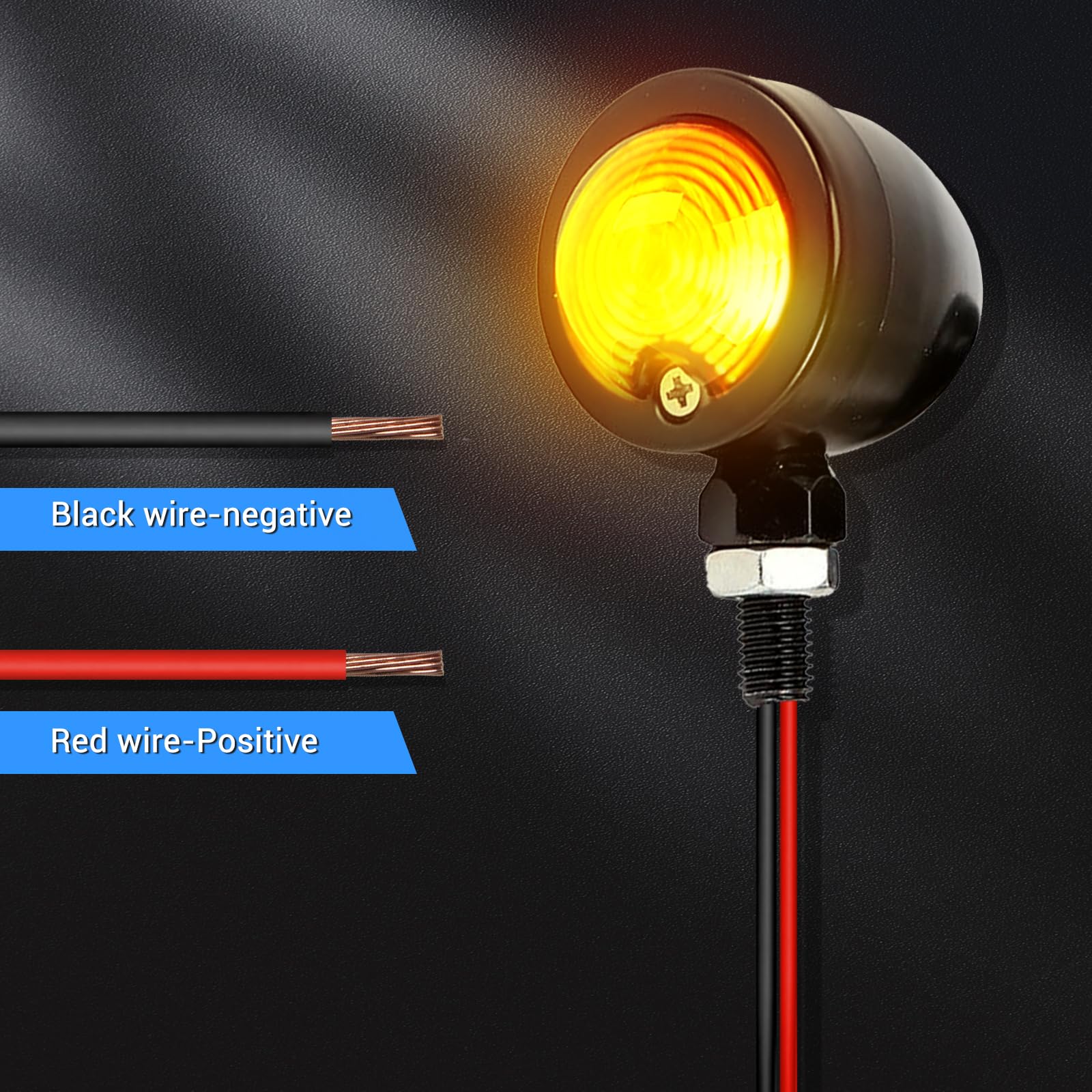 ブラザー OXMART 2pcs Chrome Bullet Motorcycle Turn Signals - Amber LED