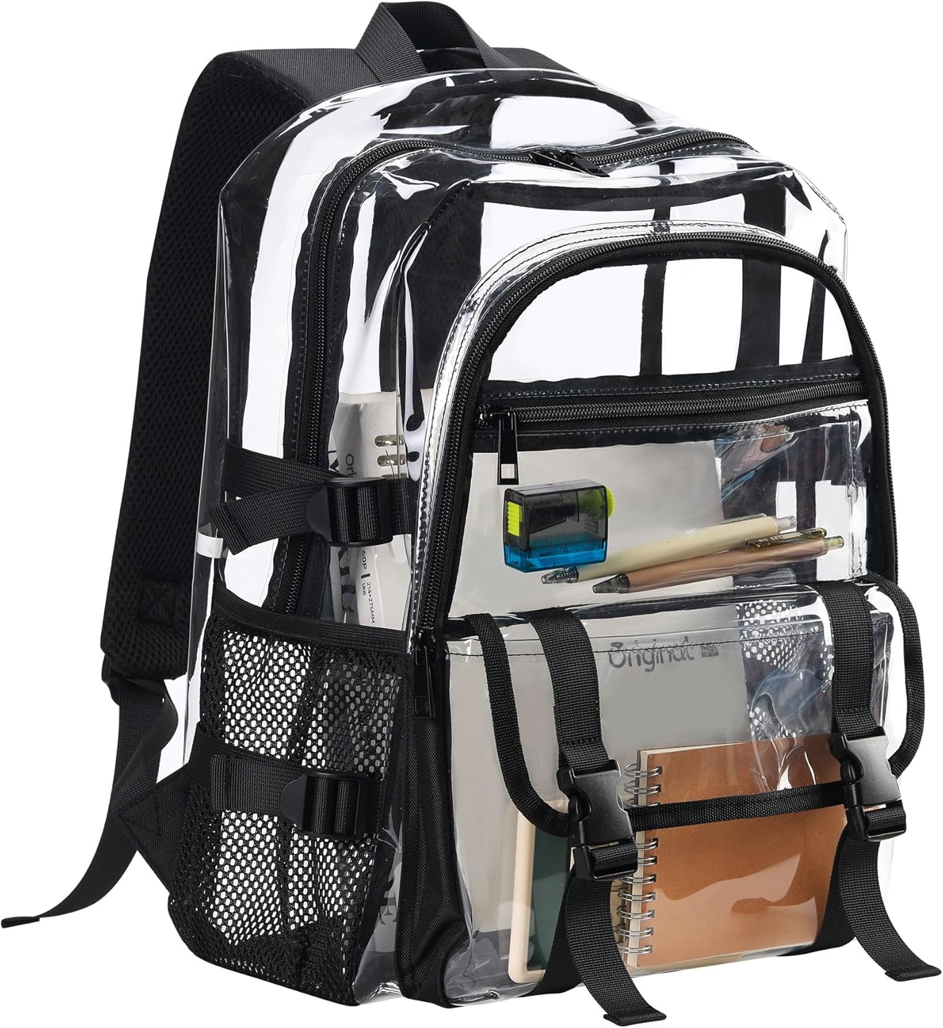 BORMELUN Clear Backpack for School Transparent Bookbag Work Concerts, Sports,Travel,stadium events, Large 17 Inches