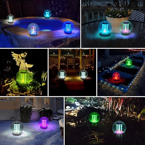 Miniatura 6 de Luces flotantes para piscina, luces solares RGB que cambian de color que flotan, luz de piscina impermeable IP68, luz flotante solar de marquesina