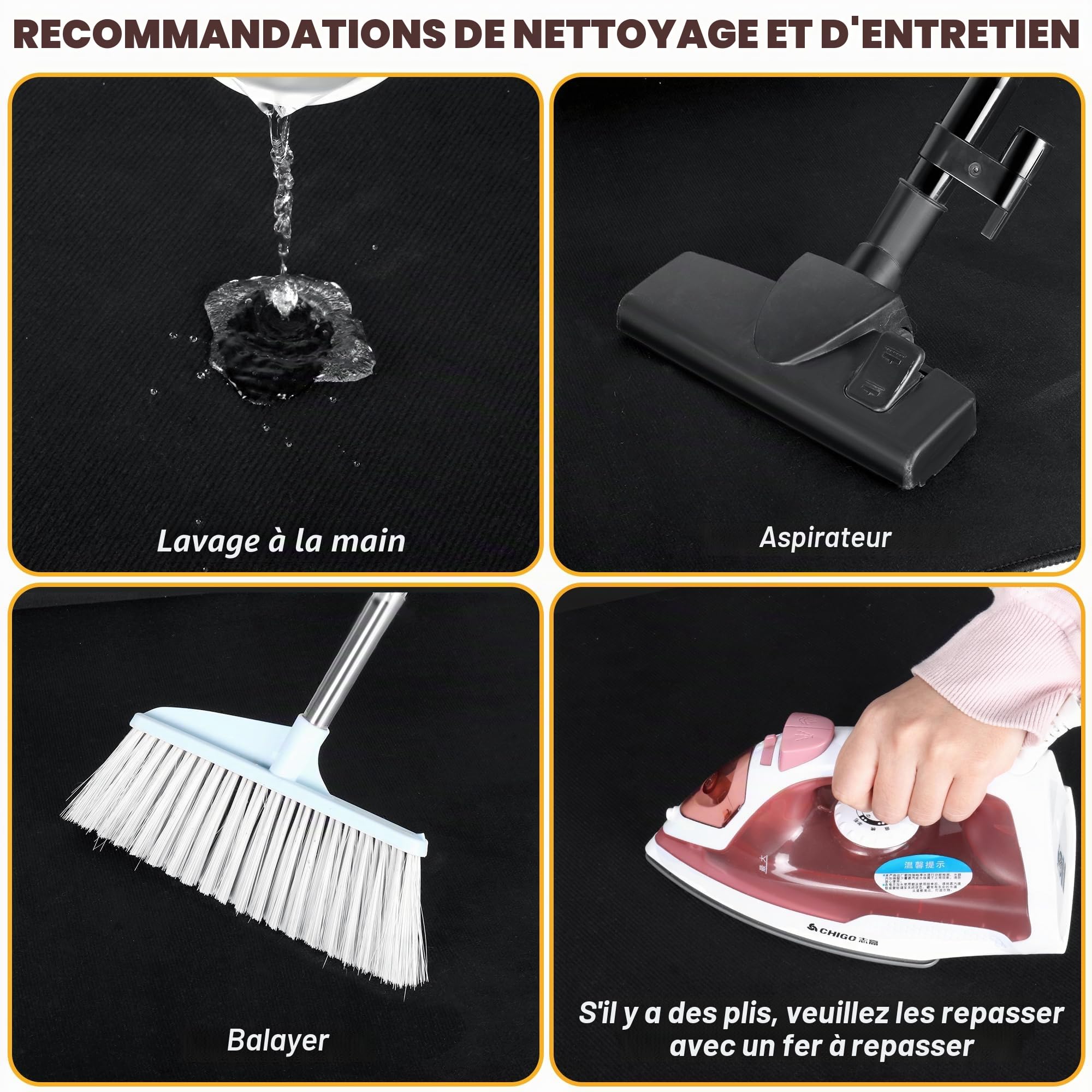 Alyoen 1,2 x 1,8 m - Tapis de Batterie, Tapis Batterie avec Fond Antidérapant et Isolation Phonique, Tapis Batterie Électrique, Accessoire pour Batterie, Cadeau pour Batteurs, Noir