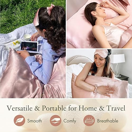 Vista 43 de LILYSILK Funda de almohada 100% de seda, 1 pieza de 0.984 in, funda de almohada pura para cabello y piel, sobre terse de doble cara, seda Charmeuse