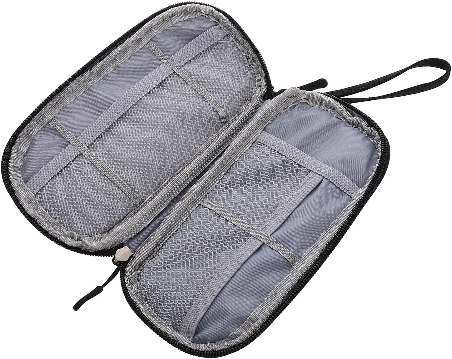 Portable Cable Organizer Bag, Double Layer Polyester Case for Earphones