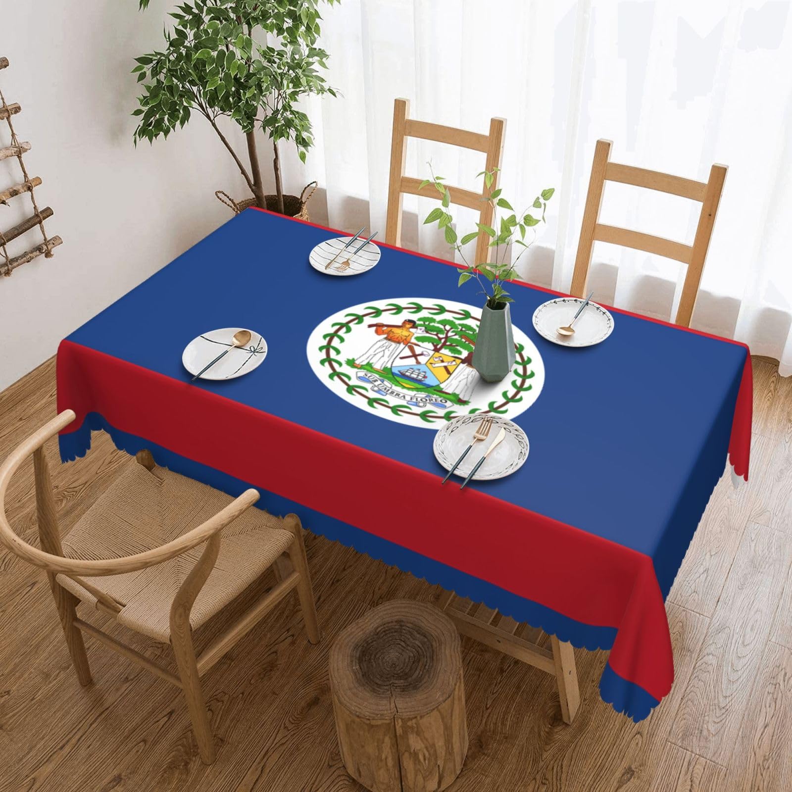 MROWYC Belize Flag Printed tablecloths are suitable for hotels, picnics, and parties, and can effectively protect the tabletop