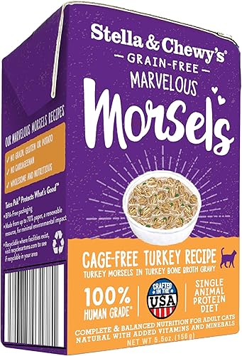 Stella & Chewy's Marvelous Morsels Receta de pavo sin jaula Comida húmeda para gatos