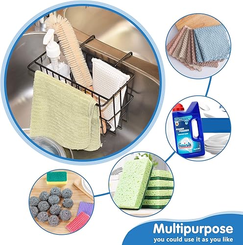 Miniatura 5 de Soporte para esponja de cocina, soporte para cepillo de platos, organización delgada del fregadero, cesta de drenaje, escurridor de líquidos,