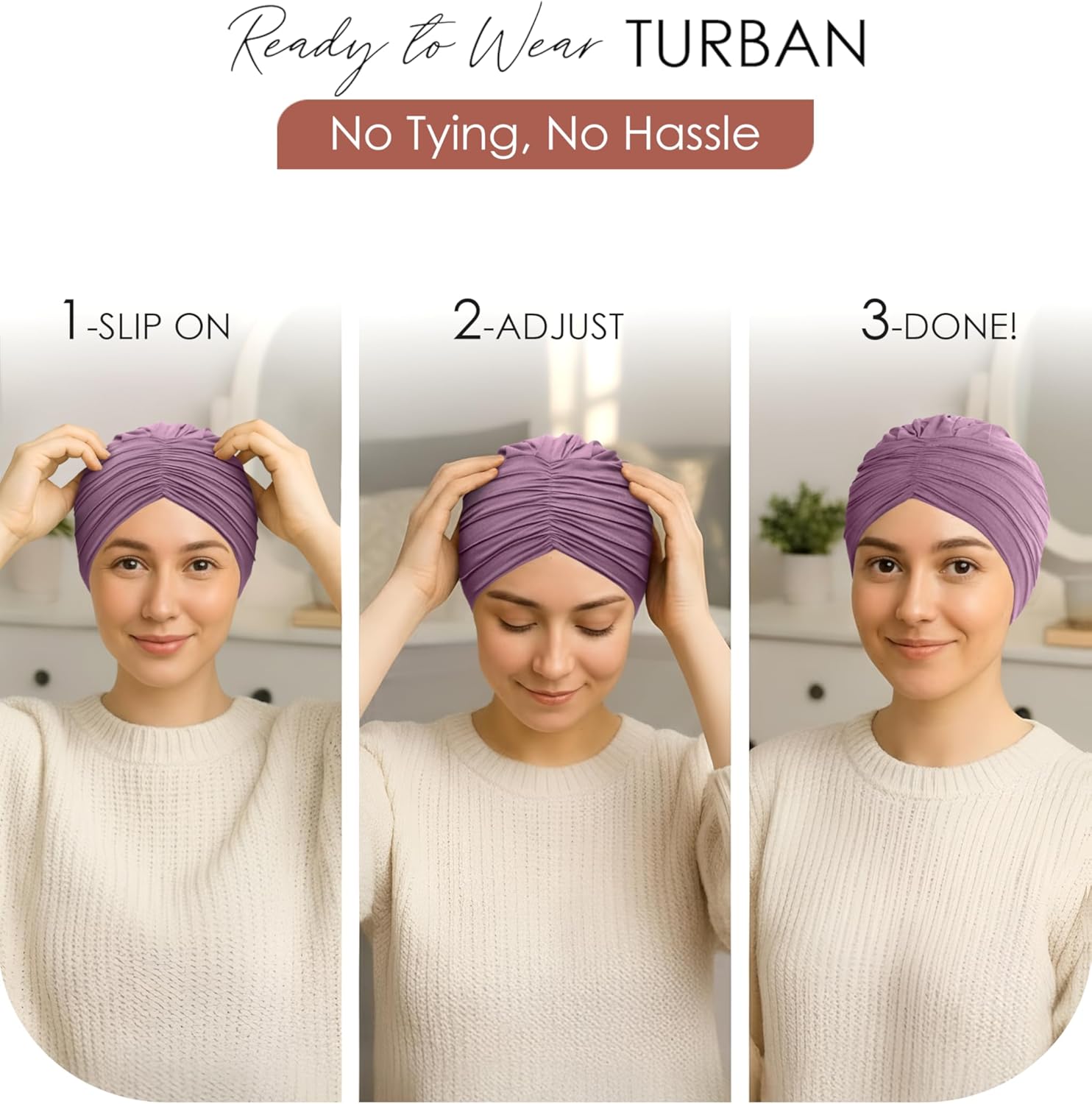 CAPLORD Chemo Cap, Soft Hat for Hair Loss, Headwear for Chemo Patients, Turban Beanie for Cancer Alopecia, Head Cover, Hijab - Image 3