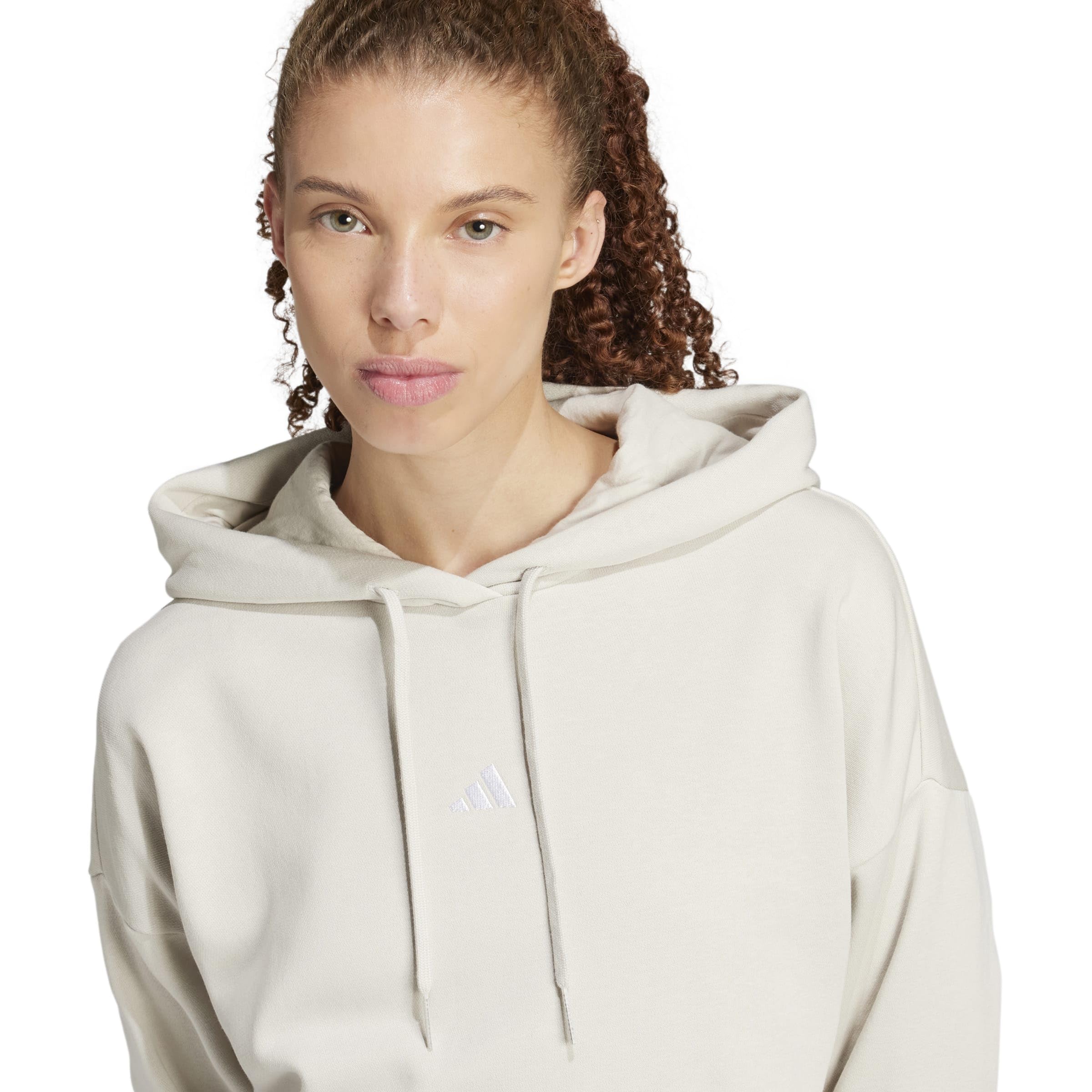 adidas Kobiety ESSENTIALS SMALL LOGO FEEL COZY HOODIE, wonder alumina/white, XXL