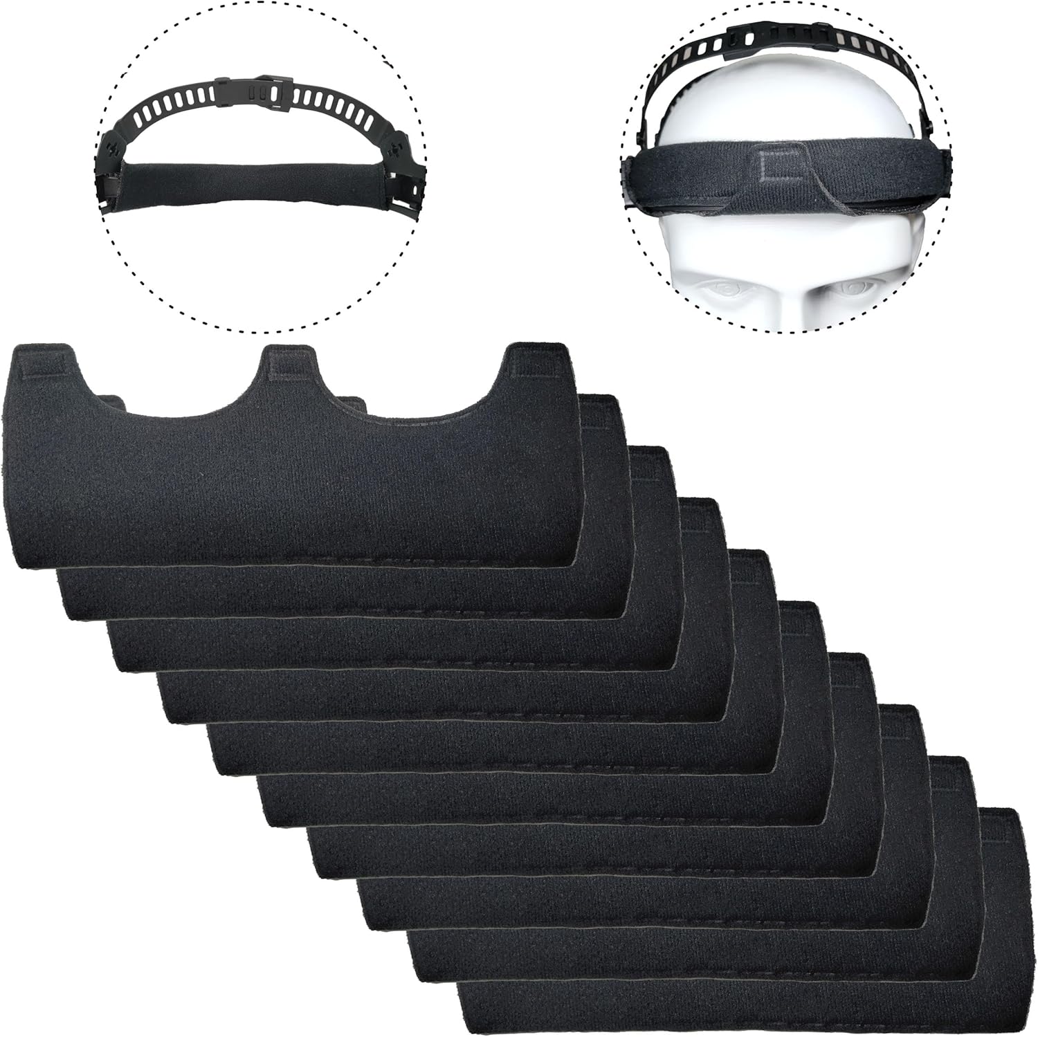 10 Pieces Hard Hat Sweatband, Washable Reusable Hard Hat Sweatband