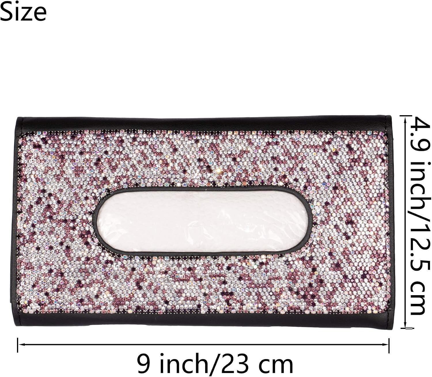Aphbrada Bling Car Sun Visor Tissue Napkin Box Holder, Rhinestone Face Mask Dispenser for Car, Crystal Sparkling Car Interior Accessories Gift for Women Girls (Purple)