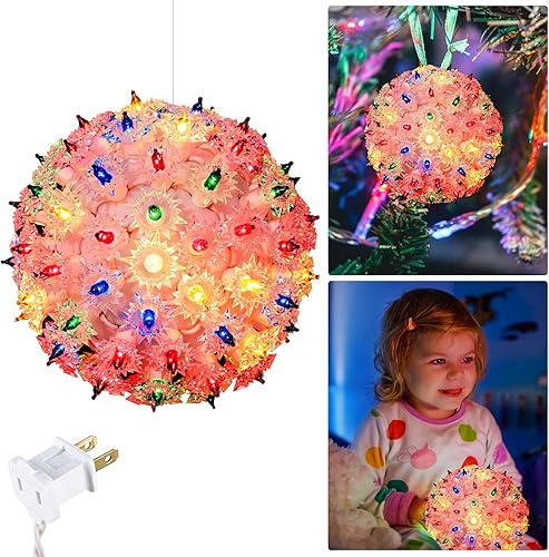 Vista 2 de Brightown Decoraciones Navideñas para Exteriores - Esfera de Luz Estelar, Bombillas Reemplazables con Enchufe Adicional, Esferas Luminosas