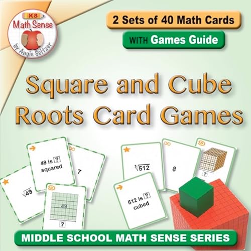 Square And Cube Roots Card Games: 2 Sets Of 40 Math Cards With Games Guide 8E14 | Digital Educational Resources