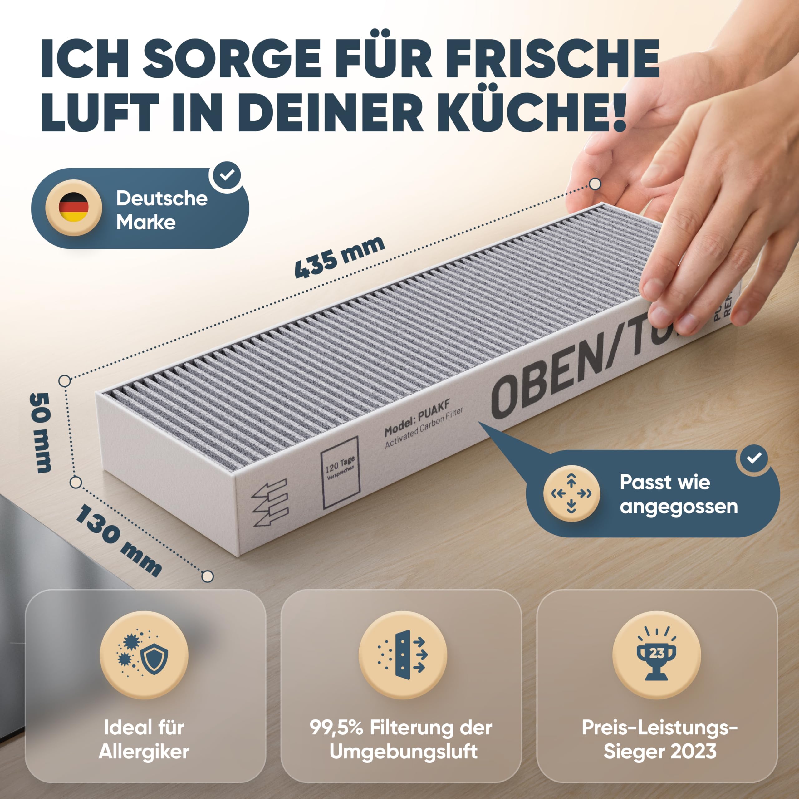 Filtre à Charbon Actif Pour Hotte Aspirante Bora Pure/X Pure/S Pure - Filtre à Capuche Avec Système De Filtration à 5 Couches - Filtre De Rechange PUAKF (diamètre 150 Mm