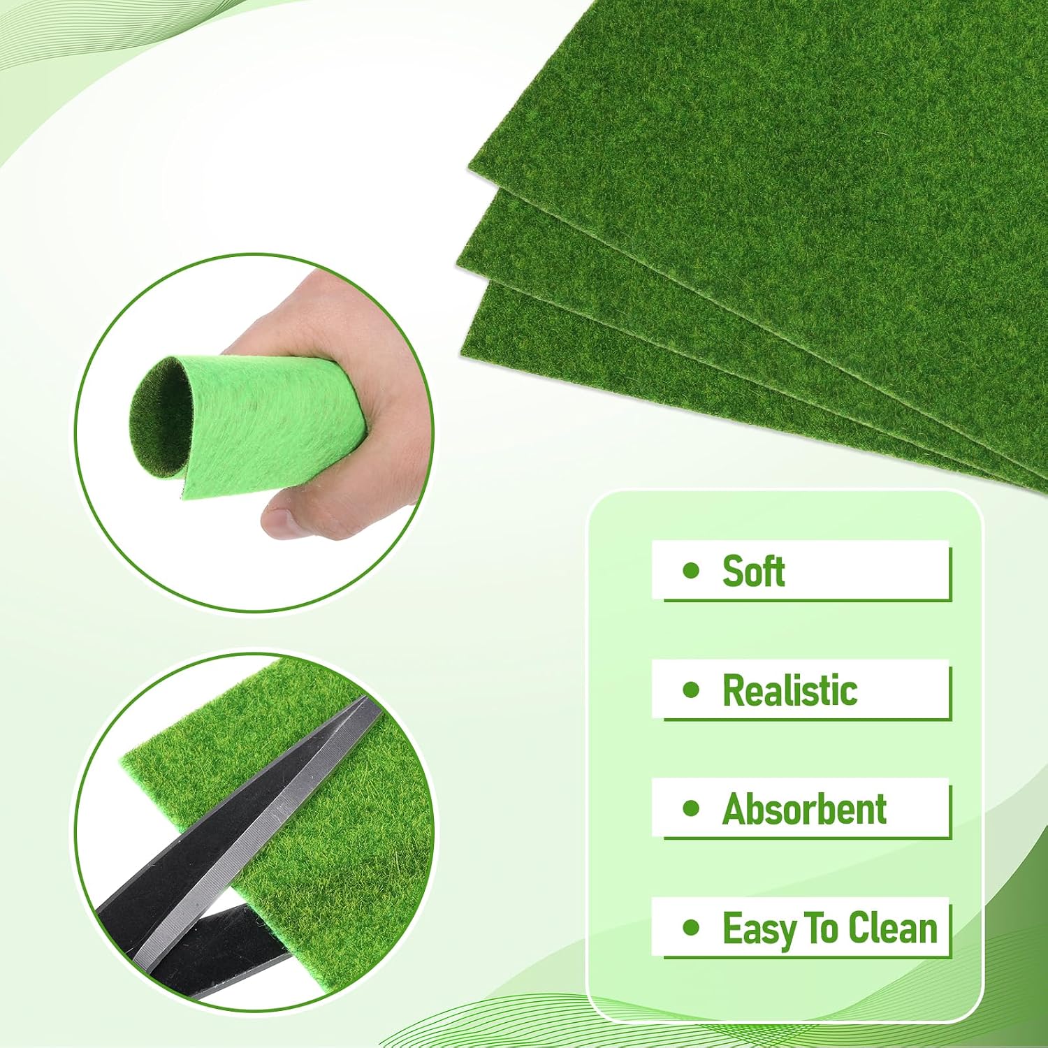 JJUNW 8 Packs Fake Grass Decor for Crafts, 6 x 6 Inches Artificial Garden Grass for DIY Fairy Garden Accessories Miniature Ornament Dollhouse Decor