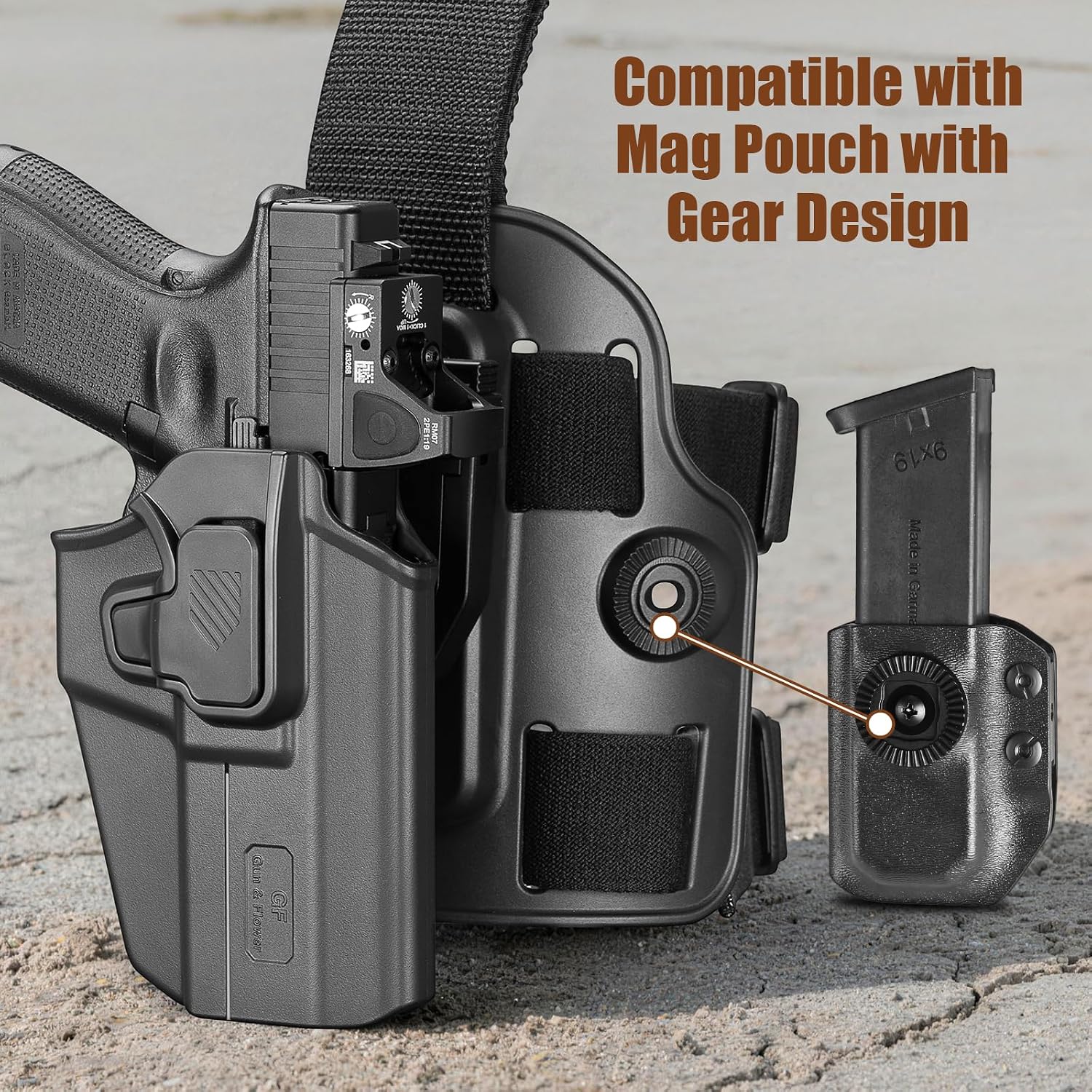 Universal OWB Holster for Glock/S&W/Sig/Springfield/CZ/Beretta/Taurus/Canik/FN/ 1911/Walther, Fits 100+ Pistols for Full Size & Compact Pistols, Index Finger Release, Adjustable Cant, Right/Left