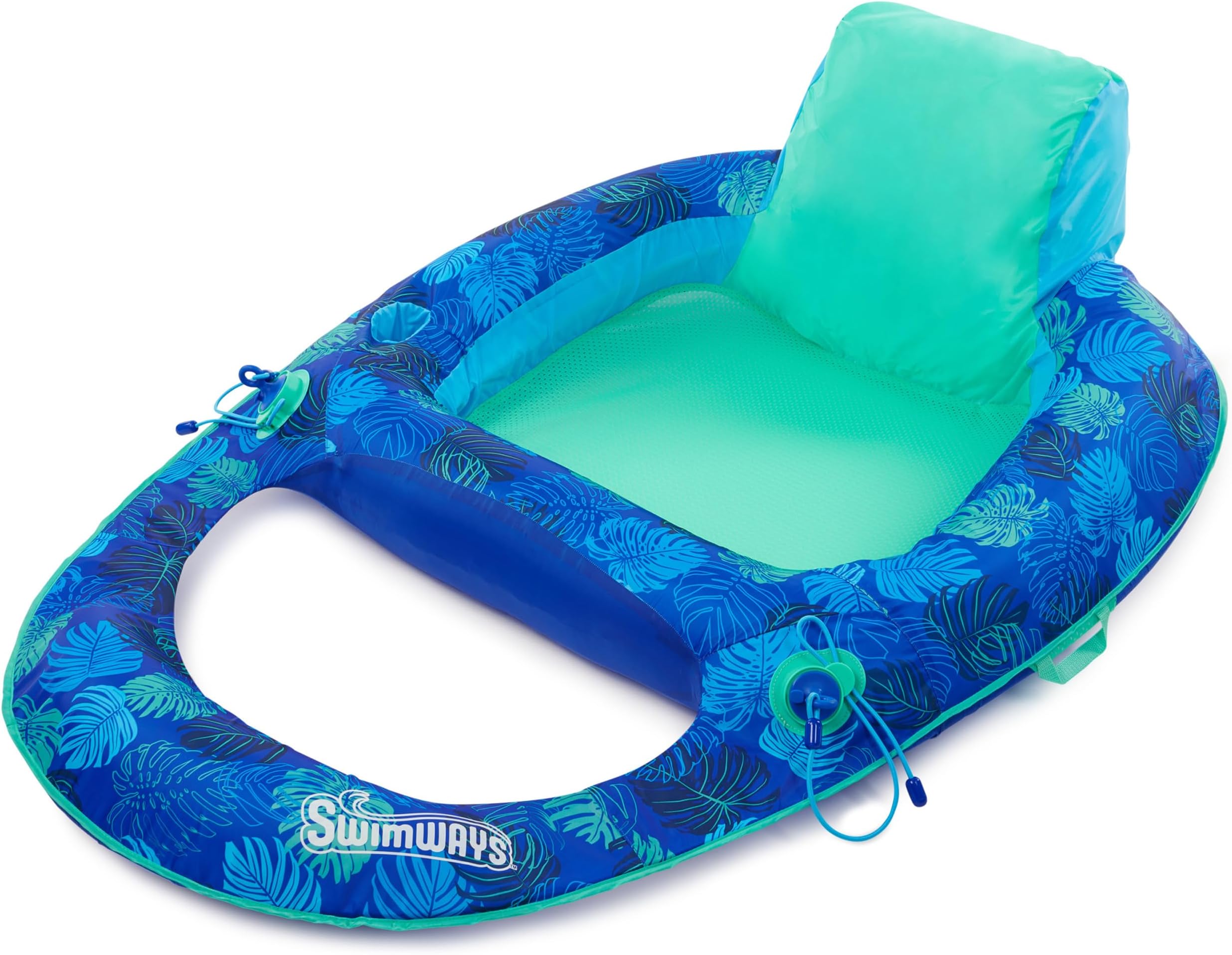 SwimWaysElite Spring Float Recliner Pool Lounger, Inflatable Pool Floats Adult with Fast Inflation, Pool Recliner for Adults up to 250 lbs