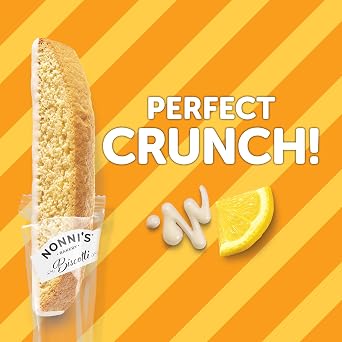 Nonni's Limone Biscotti Lemon Gourmet Cookies, Individually Wrapped, 8ct