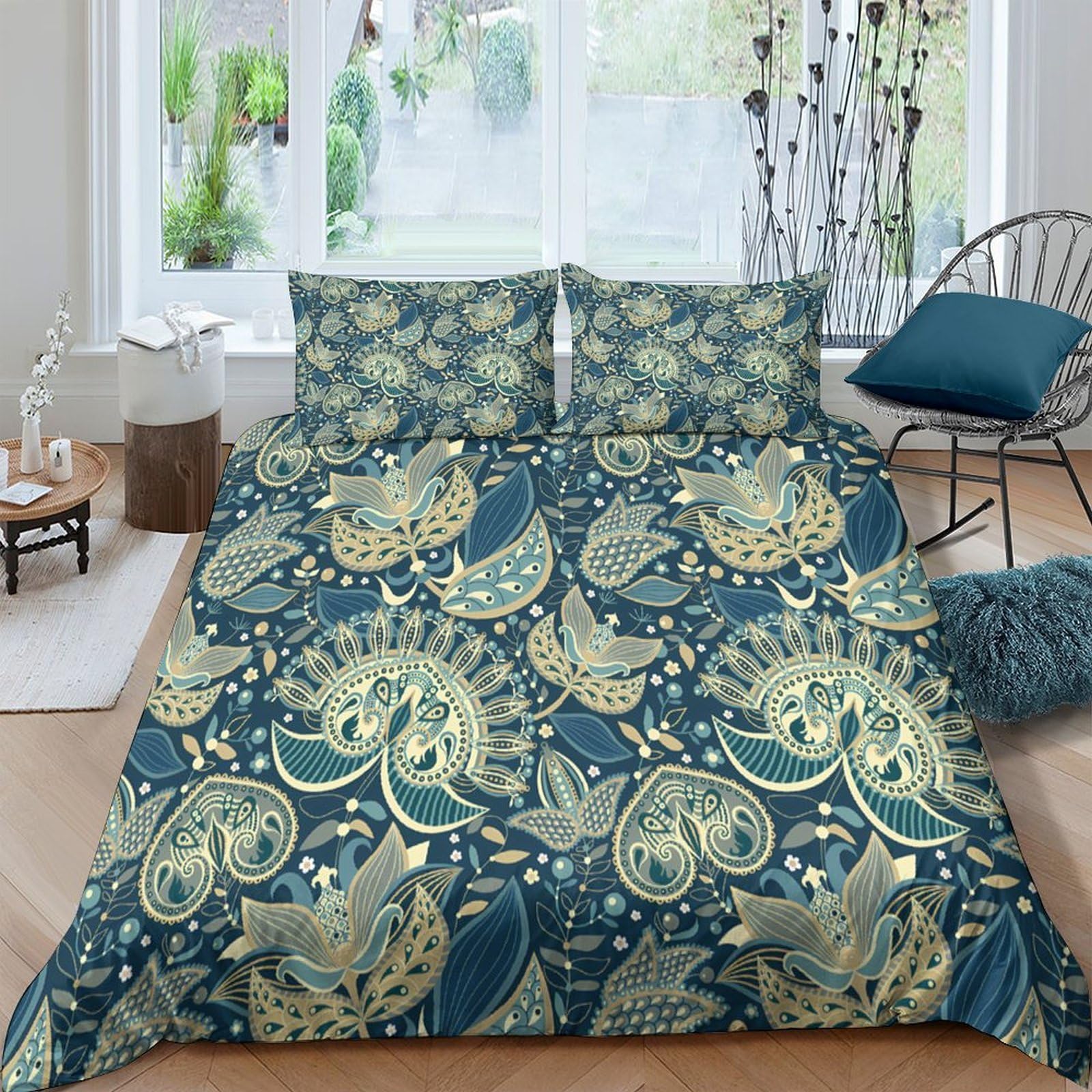 Parure de lit microfibre King vintage paisley chic