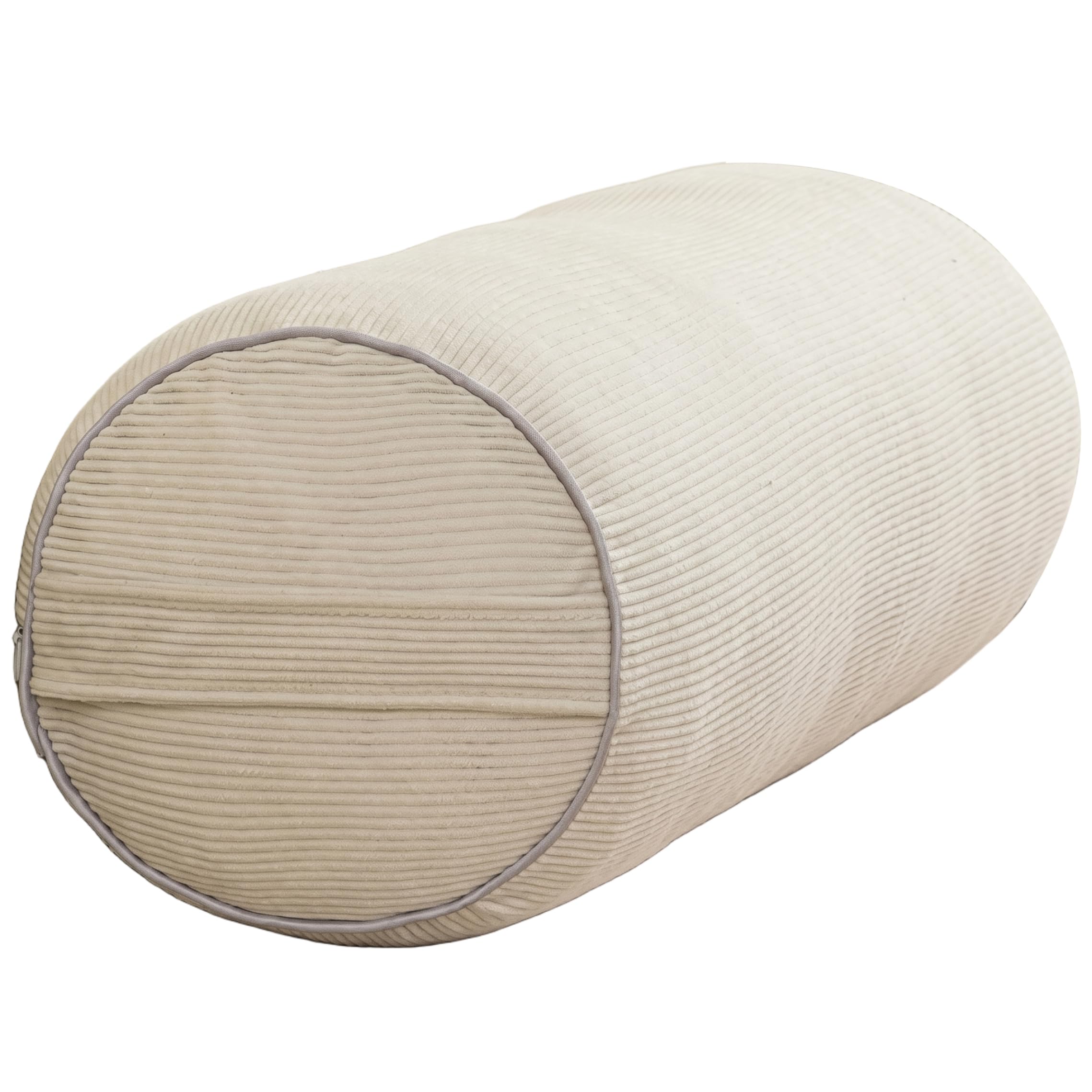 Ngbbby Cylinder Pillows, 24x8in Round Pillow & Lumbar Roll with Removable Cover Corduroy Neck Roll Pillow for Sofa, Bed, Yoga (Beige), Round