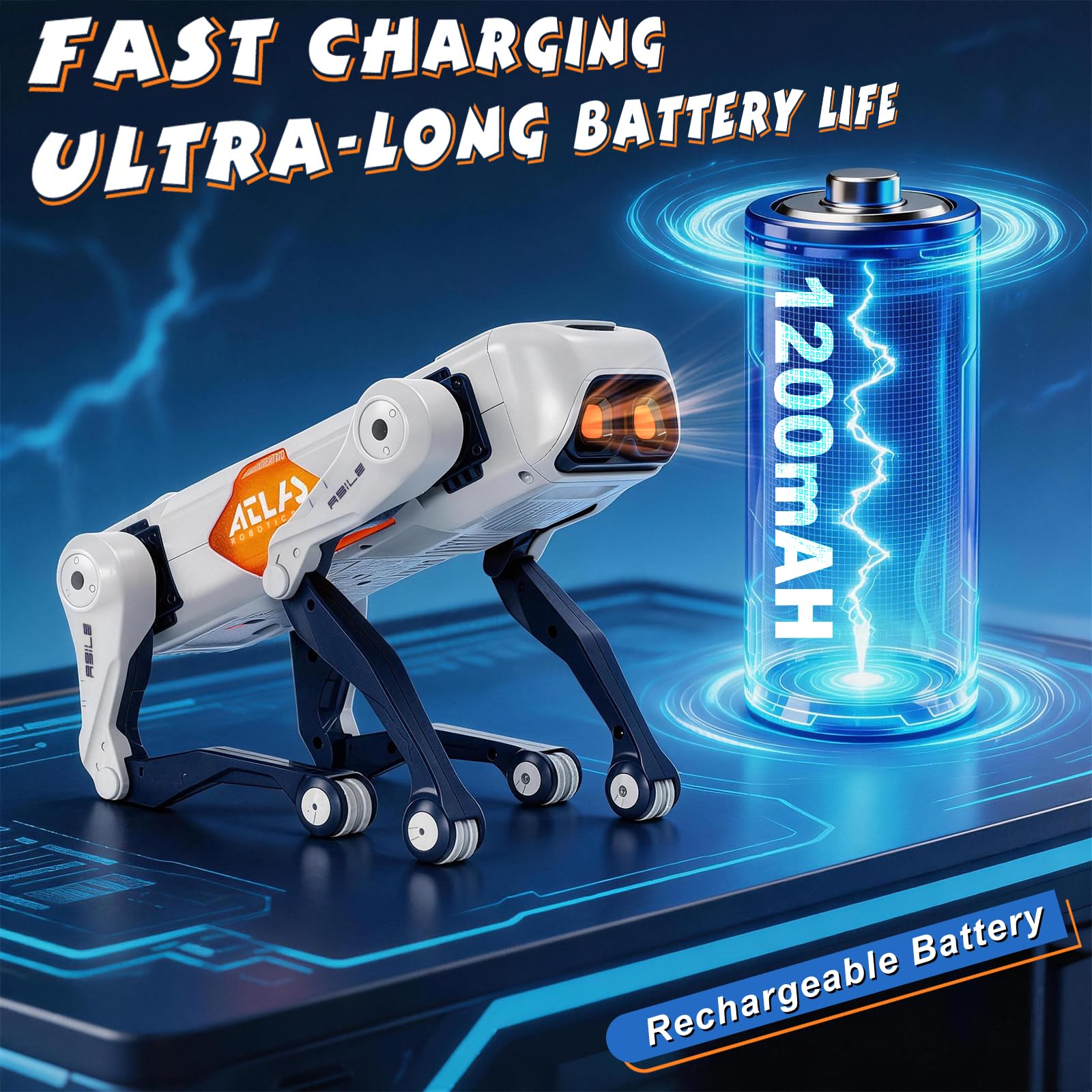 Chien Robot Programmable Jouet STEM pour Enfants avec Batterie 1200 mAh