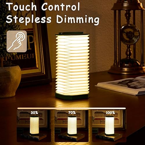 Miniatura 4 de Lámpara de papel para regalos de inauguración de la casa, lámpara de noche pequeña plegable inalámbrica portátil, lámpara de escritorio de acordeón