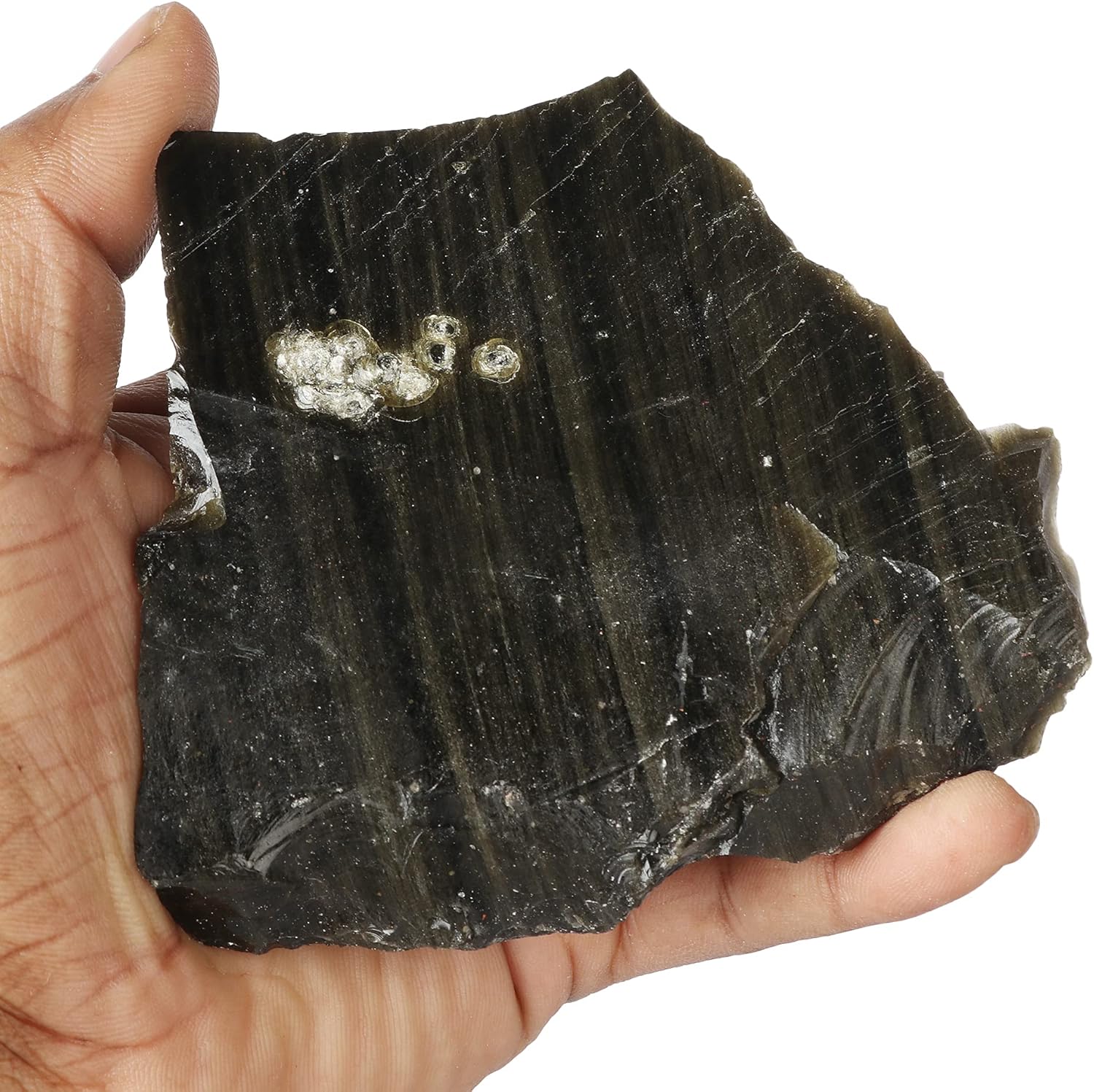 REAL-GEMS Rough Black Obsidian Natural Rock Loose Gemstones 1526 Ct for Jewelry Making and Crafting