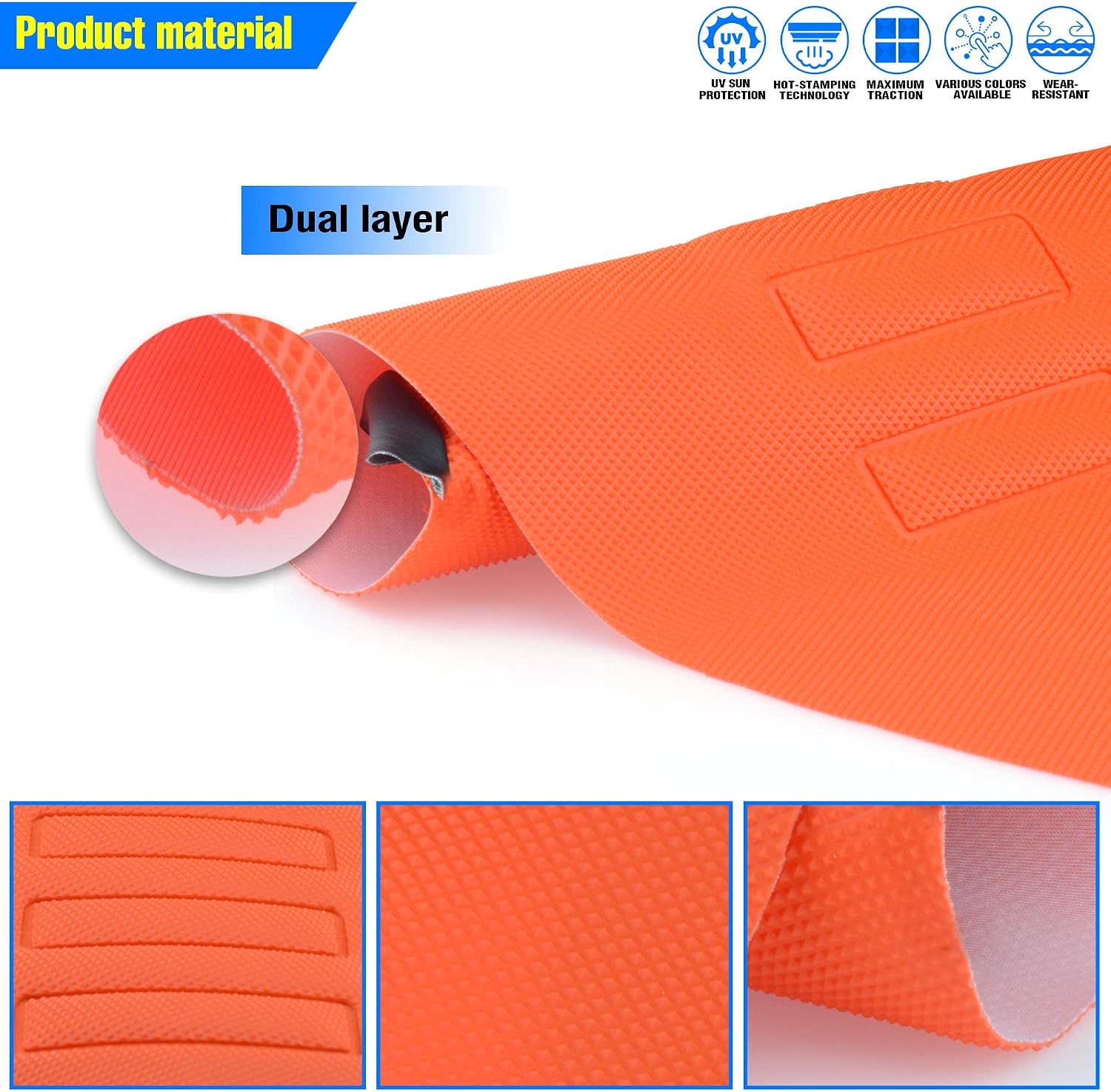 Universal Gripper Soft Seat Cover Diamond Texture for Motobike Dirt Motorcycle MX Cross Enduro Orange