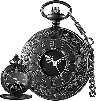 Roman Numerals Scale Quartz Pocket Watches with Chain Christmas Graduation Birthday Gifts Fathers Day