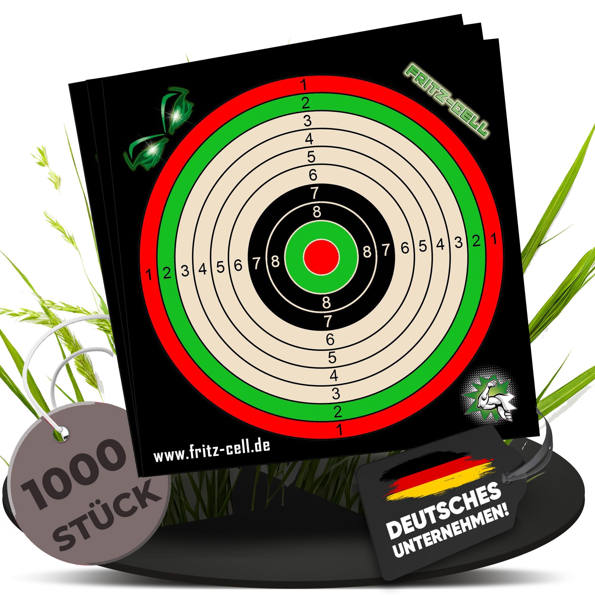1000 Zielscheiben 17x17 cm für Fritz-Cell Luftgewehr Luftpistole Airsoft und Kugelfang