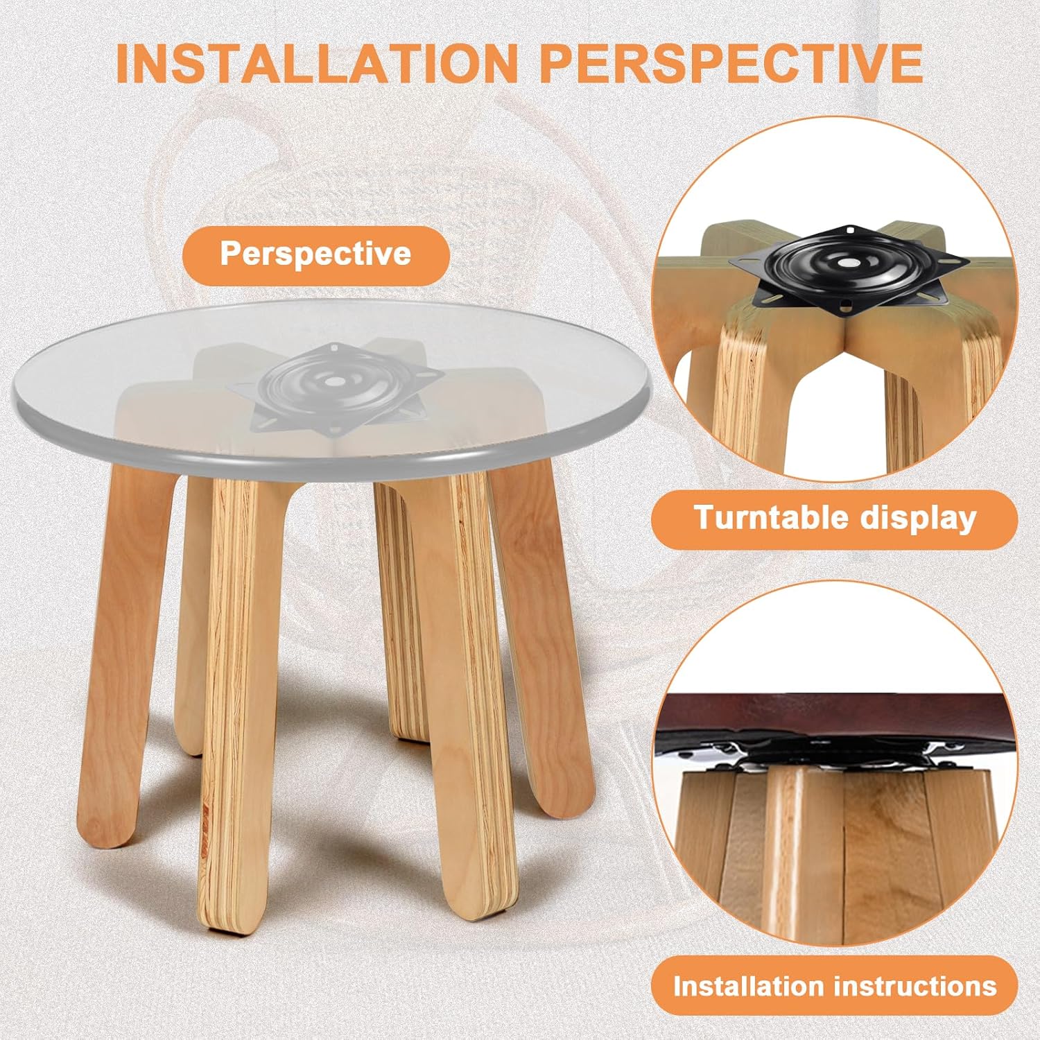 AAGUT 8" Swivel Plate Mechanism for Recliner Chair & Bar Stool Heavy Duty Swivel Base Square Swivel Furniture Replacement Coated 360 Degree Turntable