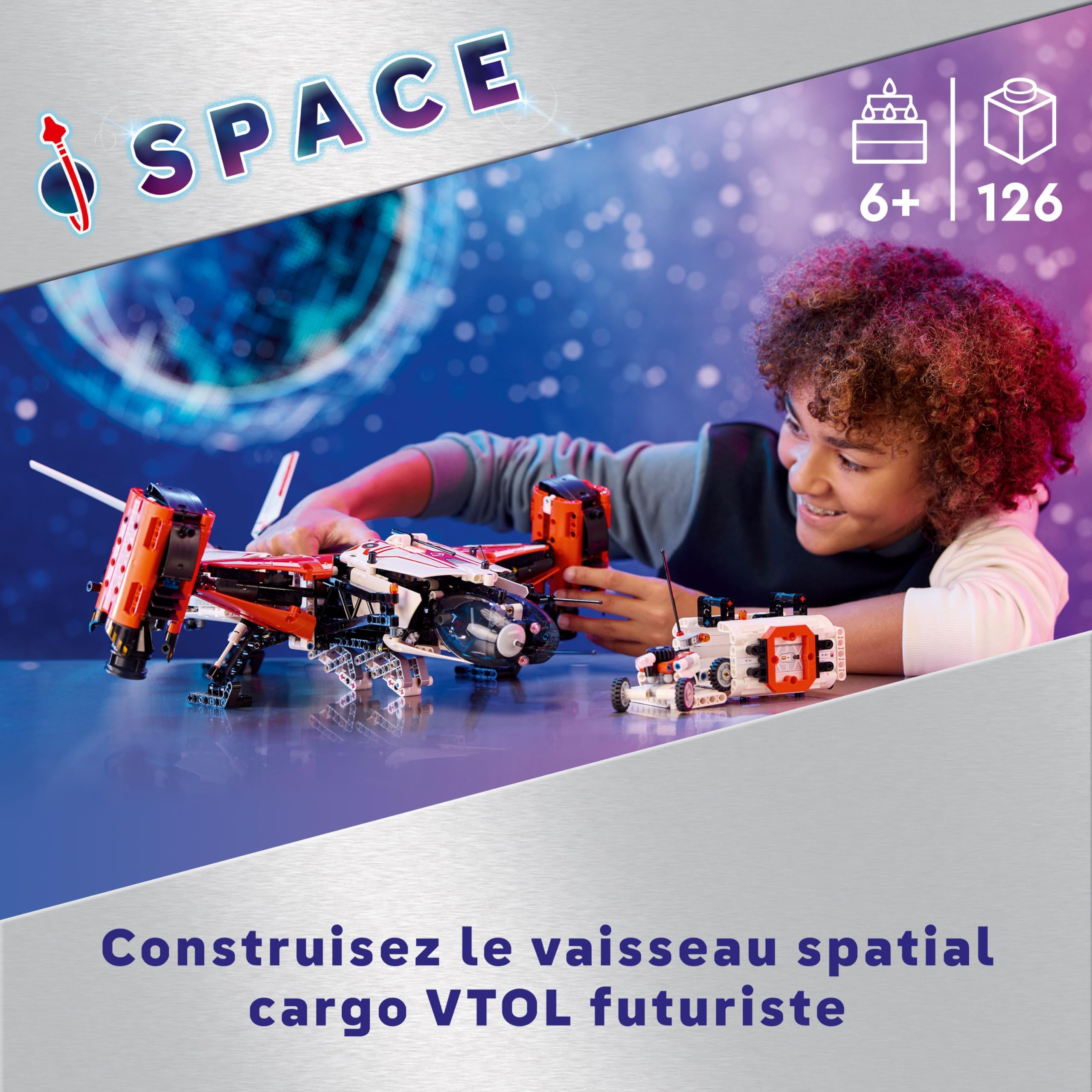 LEGO Technic Le Vaisseau Spatial Cargo VTOL LT81, Jouet de Construction, Set de Véhicule pour Enfants, Favorise le Jeu Créatif et l’Imagination, Idée Cadeau pour les Garçons et Filles Dès 10 Ans 42181