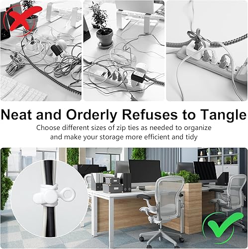 Miniatura 7 de OneLeaf 30 organizadores de cables, bridas de silicona reutilizables, bridas para cables electrónicos, bridas elásticas multiusos, esenciales de