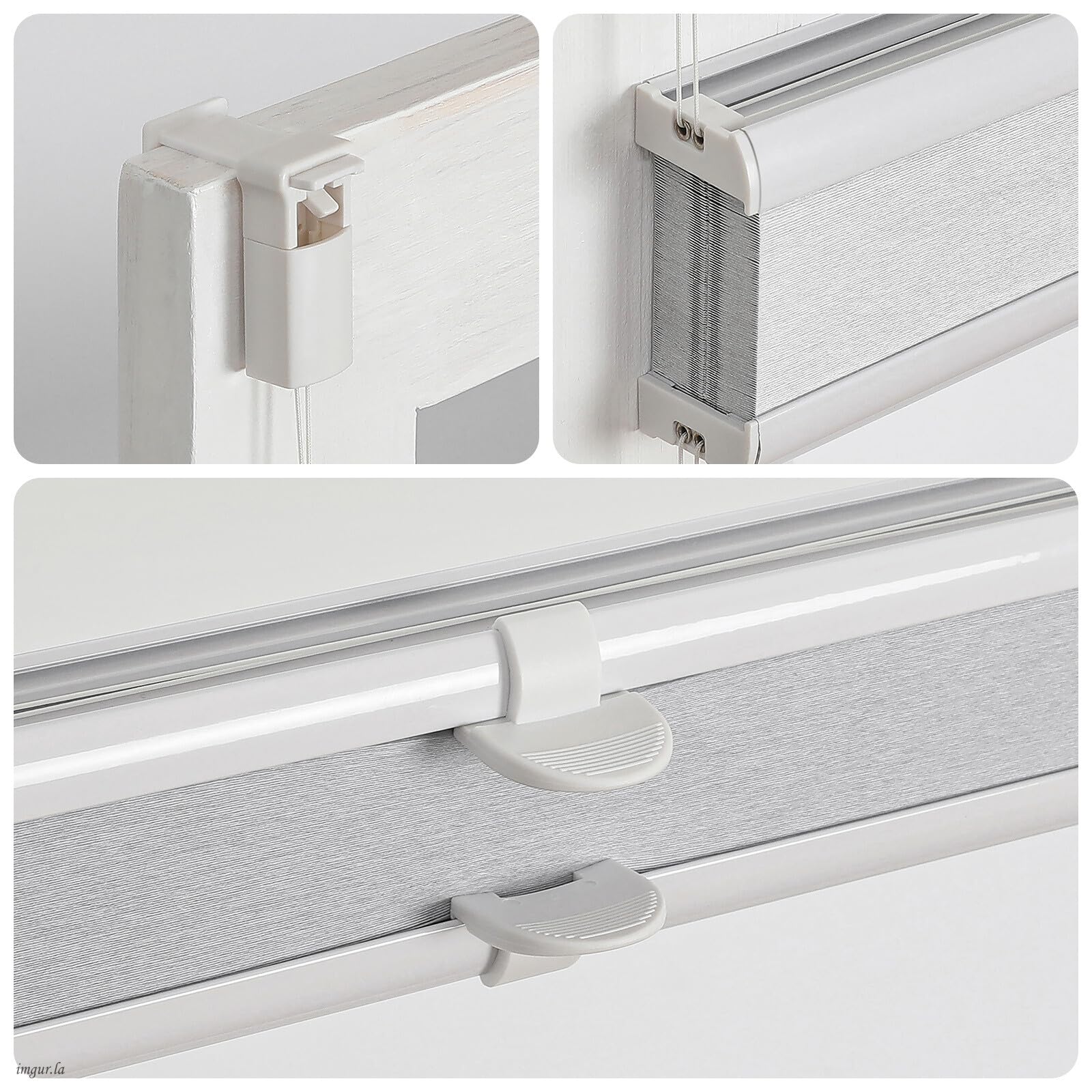 Joydeco Wabenplissee ohne Bohren Verdunklung Thermo Klemmfix Zweifarbig Grau B120 x H150 cm, Plisseerollo Sichtschutz Sonnenschutz & Schallschutz für Fenster & Tür