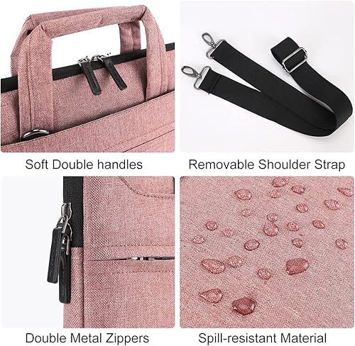 Miniatura 10 de DOMISO Bolsa de hombro con funda para laptop de 14 pulgadas, resistente al agua, bolsa de mensajero protectora para portátil de 14 pulgadas, Lenovo