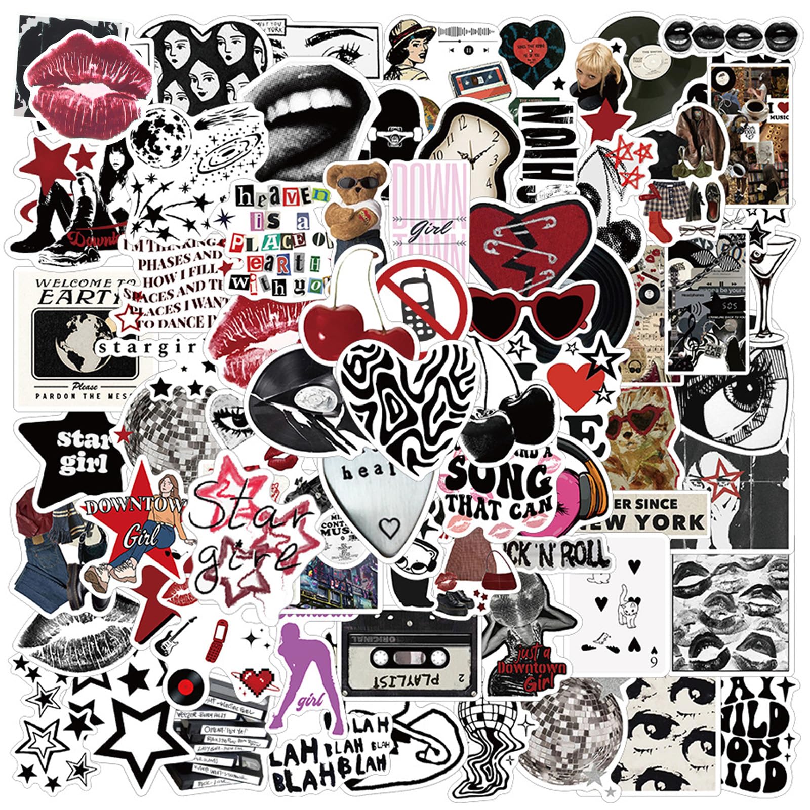 100PCS Downtown Girls Stickers Pack,Y2K Aesthetic Stickers,Waterproof Vinyl Decals for Scrapbooking, Journals, Laptops, Water Bottles